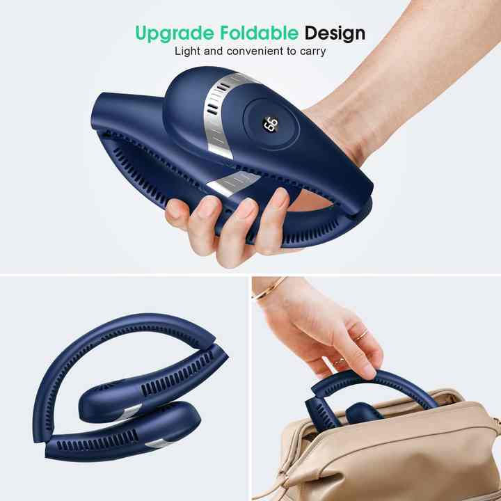 Danoz Smart - White Rechargeable 5000mAh Portable Neck Fan with 3-Speed Settings