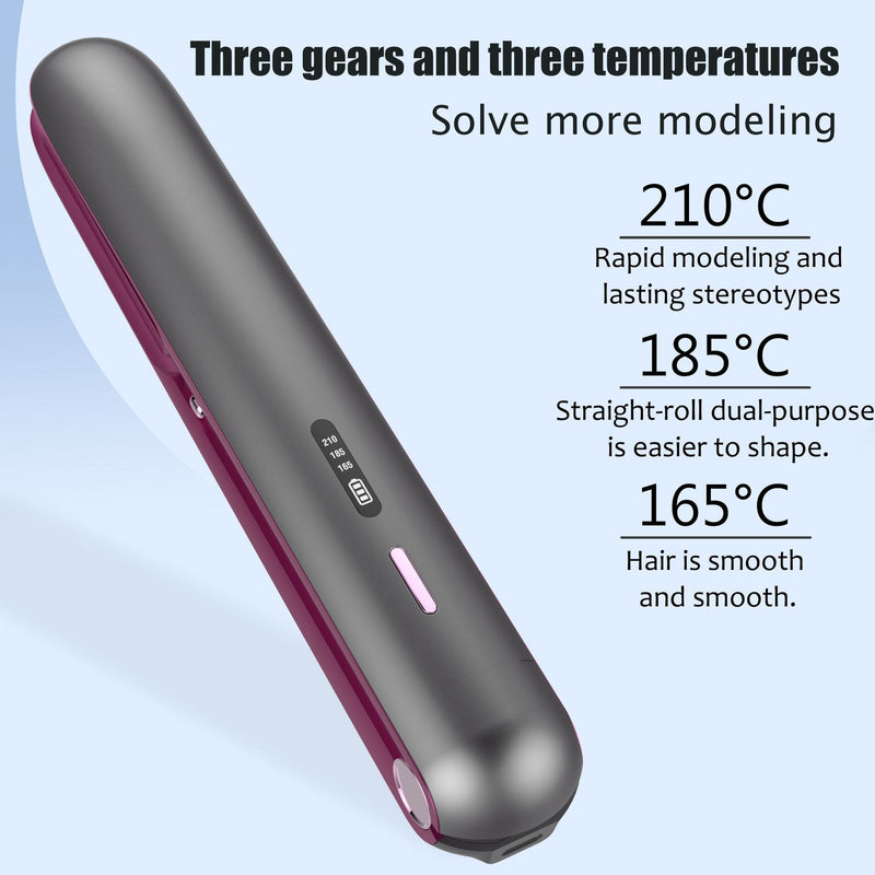 Danoz Direct - 2-in-1 Hair Straightener and Curler, Portable with Adjustable Heat