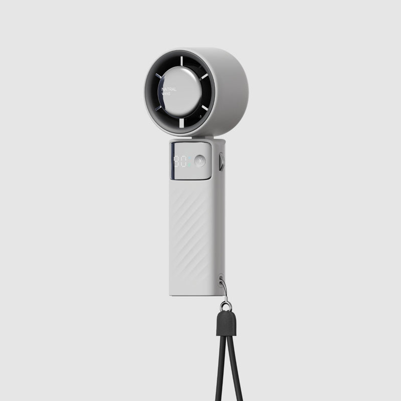 Danoz Smart - Black Portable Turbo Handheld USB Rechargeable Fan with Digital Speed Display - High-Speed Cooling Fan for Outdoor Use