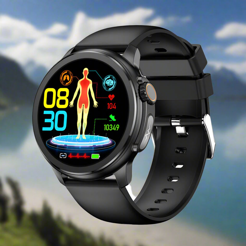 Danoz Smart - Black Round 1.3" Touch Screen Smartwatch with Heart Rate & Fitness Tracking