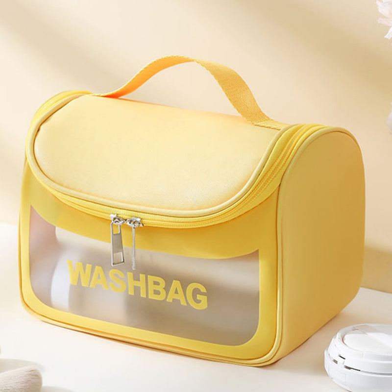 Danoz Fashion - PVC Transparent Cosmetic Bag,Waterproof Portable Travel Organizer with Handle(Yellow)