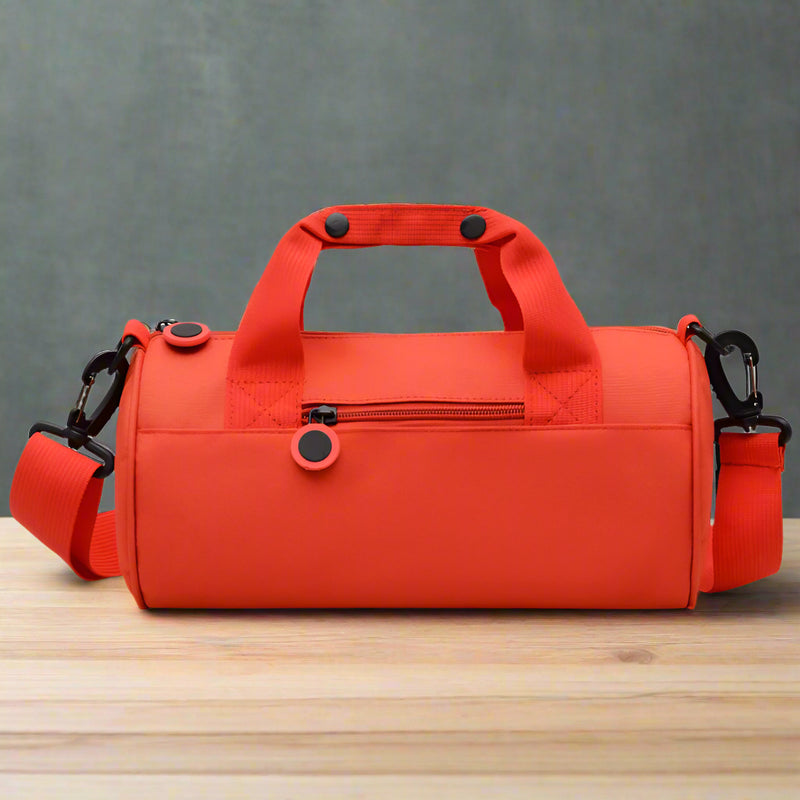 Danoz Fashion - Waterproof Oxford Cylindrical Travel Bag - Large Capacity Handbag with Shoulder Strap(Red)