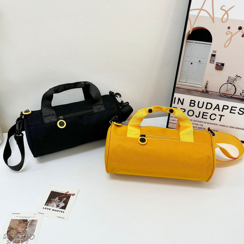 Danoz Fashion - Waterproof Oxford Cylindrical Travel Bag - Large Capacity Handbag with Shoulder Strap(Red)