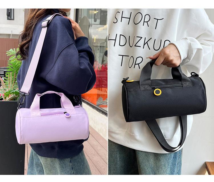 Danoz Fashion - Waterproof Oxford Cylindrical Travel Bag - Large Capacity Handbag with Shoulder Strap(Red)