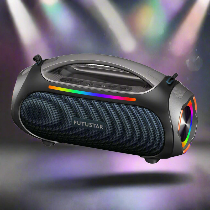 Danoz Direct - Portable Bluetooth 5.3 Speaker - 60W Powerful Sound, RGB Lights, Multiple Inputs(Blue)