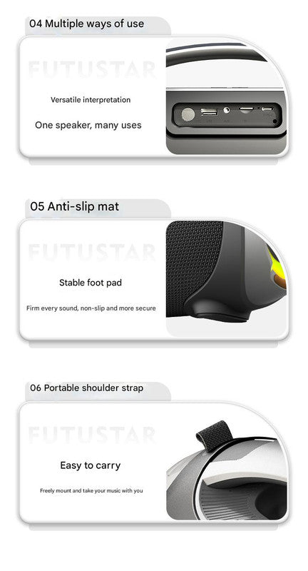 Danoz Direct - Portable Bluetooth 5.3 Speaker - 60W Powerful Sound, RGB Lights, Multiple Inputs(Green)