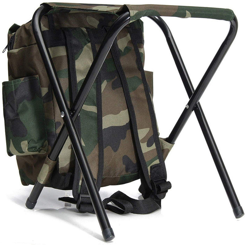 Danoz Outdoors - Folding Camo Backpack Stool - Portable Chair for Camping & Fishing