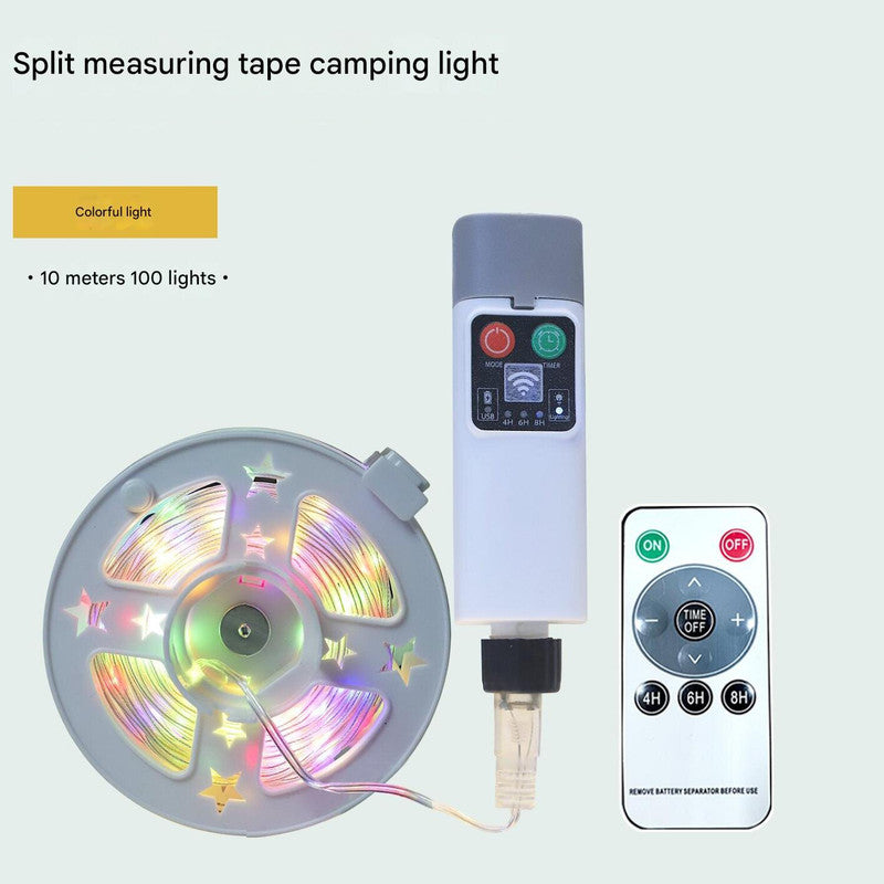 Danoz Camping - (100 lights in 10 meters color) Camping tent light kit - rechargeable power bank, spool light string, remote control