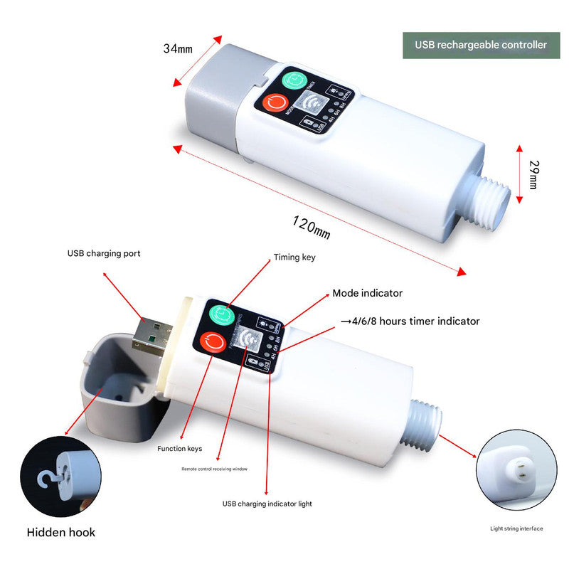 Danoz Camping - (100 lights in 10 meters color) Camping tent light kit - rechargeable power bank, spool light string, remote control