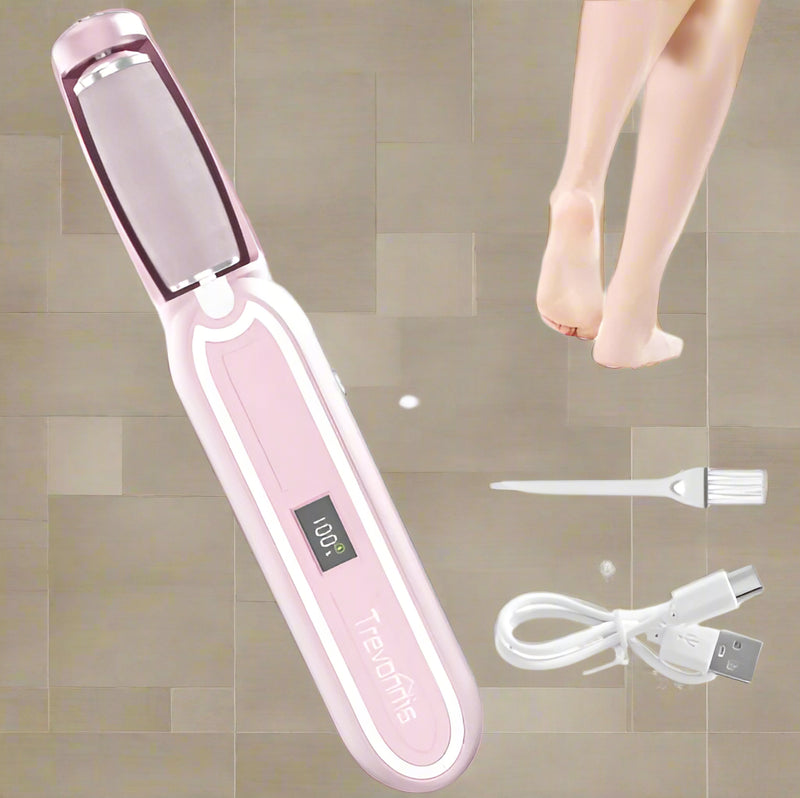 Danoz Beauty - Pink Rechargeable Pedicure Electric Callus Remover - 3 Speeds, LCD, for Smooth Feet