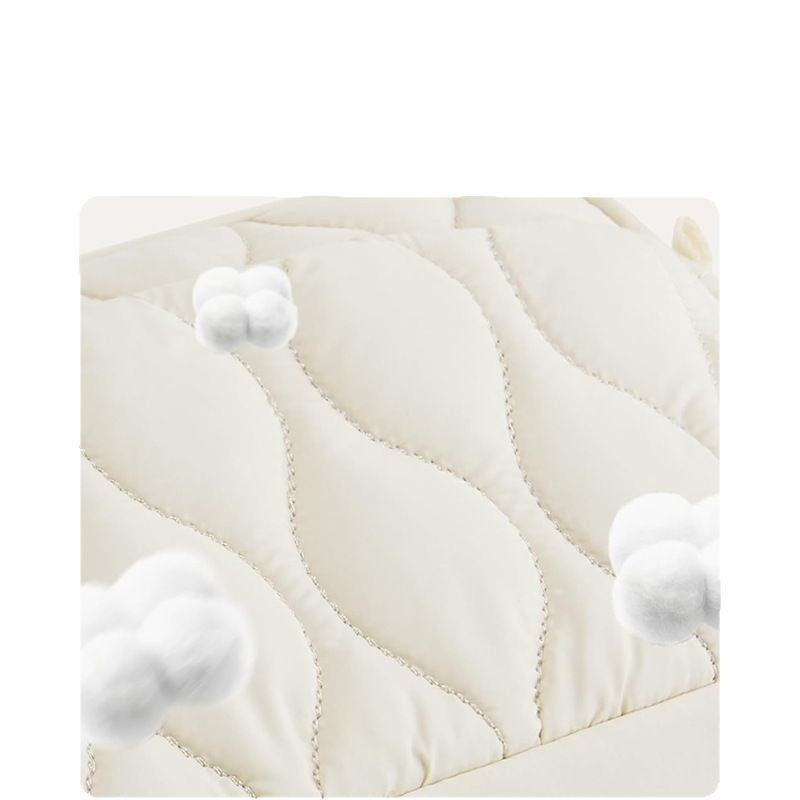 Danoz Fashion - Beige Stylish Quilted Belt Bag - Lightweight Nylon Crossbody Fanny Pack