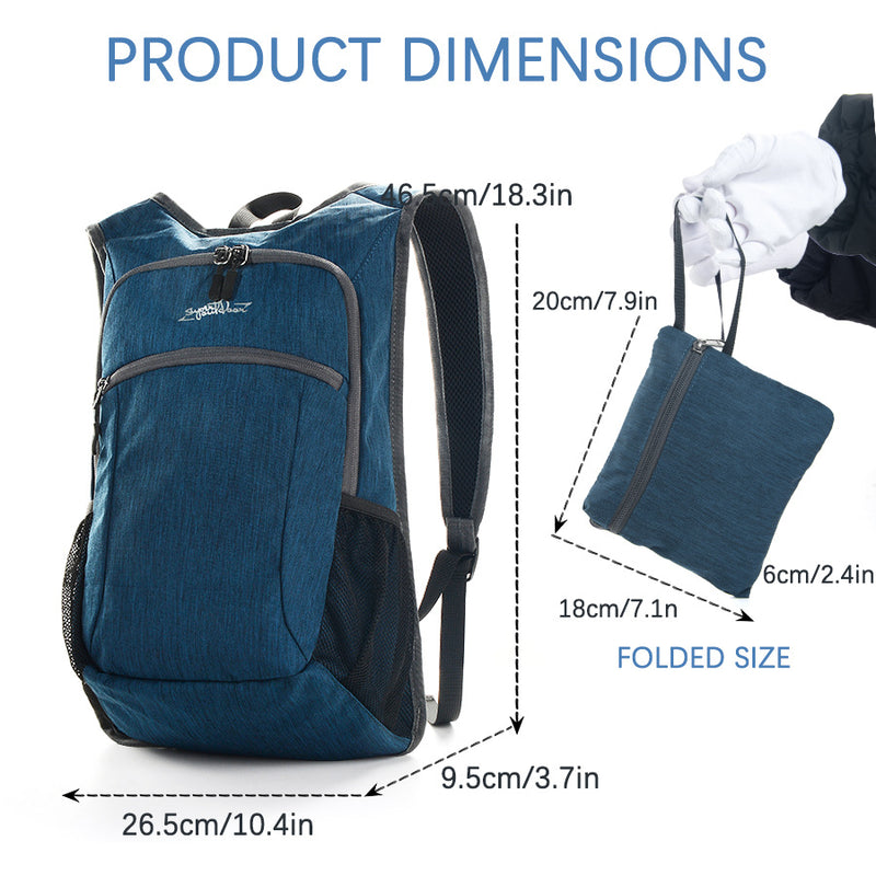 Danoz Outdoors - Grey Ultra Lightweight Packable Backpack - Foldable Daypack for Hiking & Travel