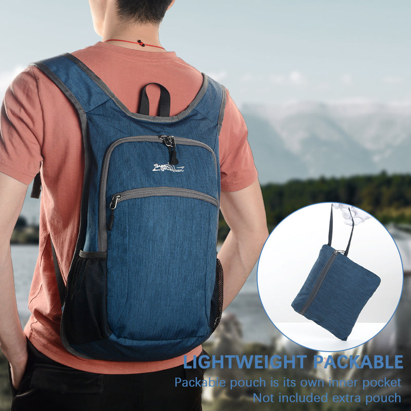 Danoz Outdoors - Navy Blue Ultra Lightweight Packable Backpack - Foldable Daypack for Hiking & Travel