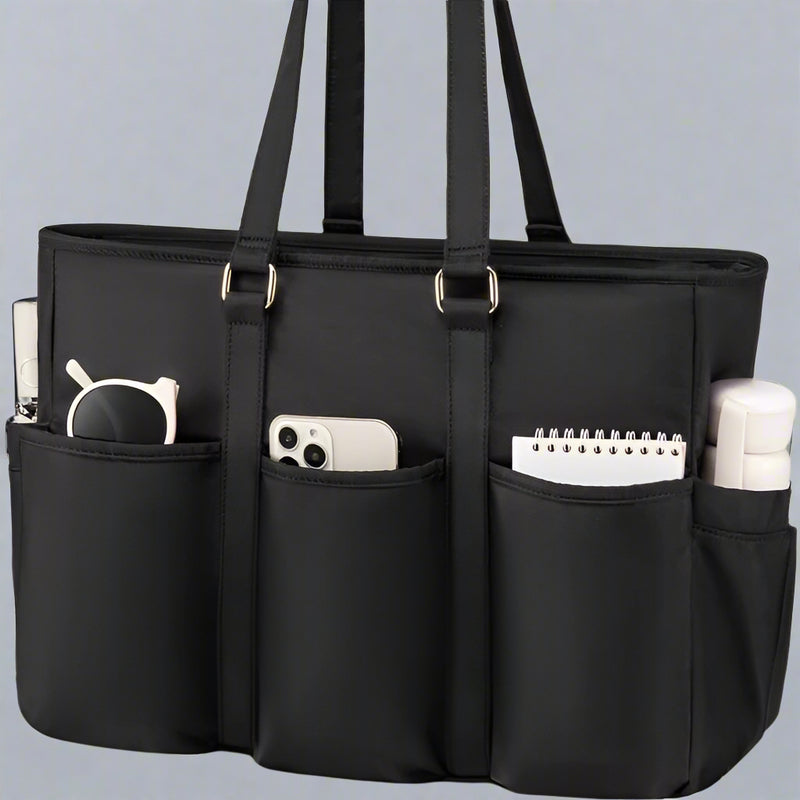 Danoz Fashion - Black Women's Laptop Tote Bag - Professional Business Briefcase & Shoulder Handbag (Fits up to 15.6 Inch Laptop)