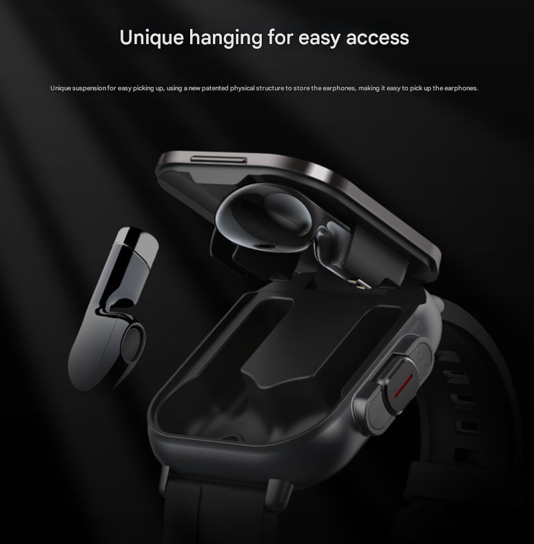 Danoz Smart - Silver 2-in-1 Bluetooth Smartwatch with Integrated Earbuds for Sports