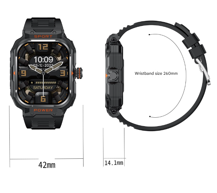 Danoz Smart - Silver 2-in-1 Smartwatch with Earbuds and 2.01-Inch HD Screen for Sports