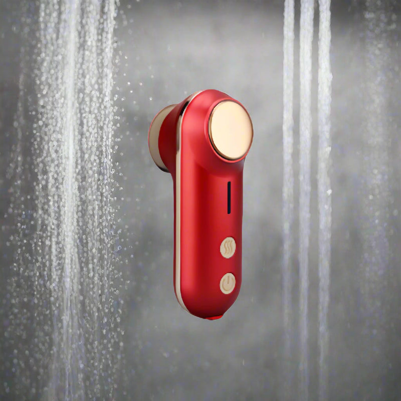 Danoz Beauty - Mini Facial & Head Massager with Heat Therapy - USB-C Rechargeable, 3 Modes(Red)