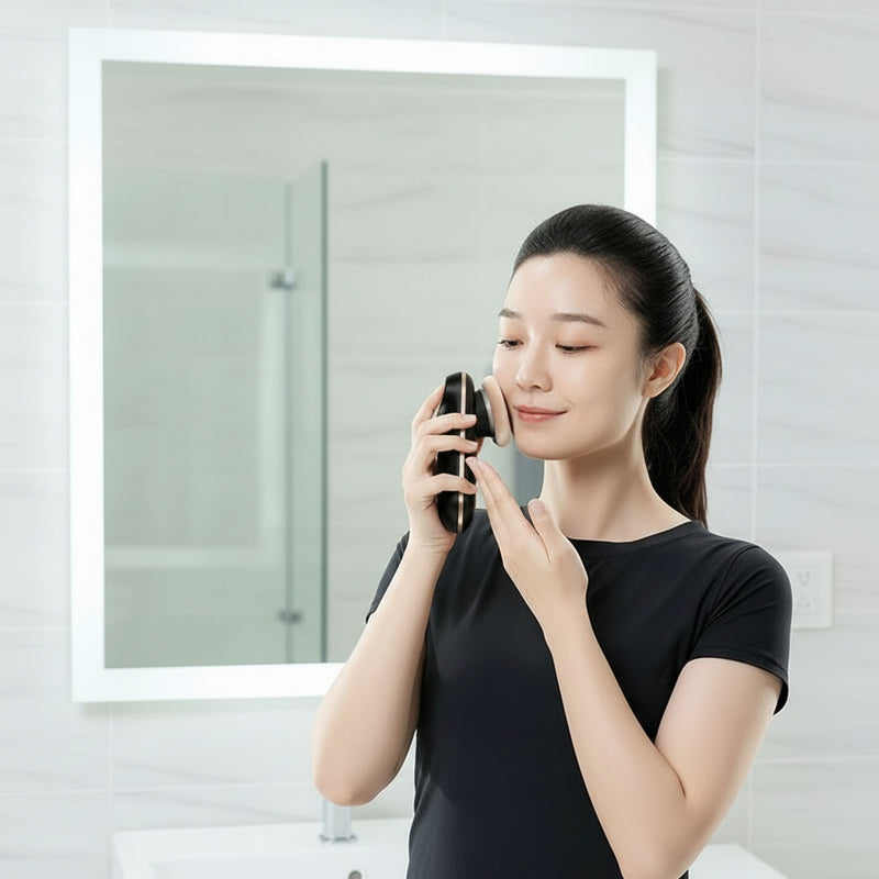 Danoz Beauty - Mini Facial & Head Massager with Heat Therapy - USB-C Rechargeable, 3 Modes(Red)