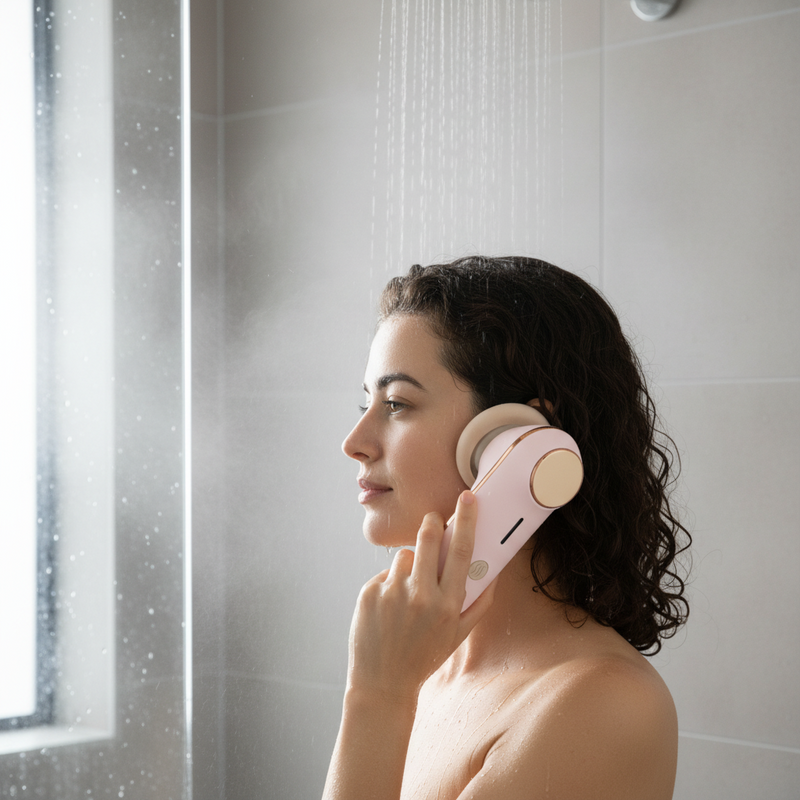 Danoz Beauty - Mini Facial & Head Massager with Heat Therapy - USB-C Rechargeable, 3 Modes(Pink)