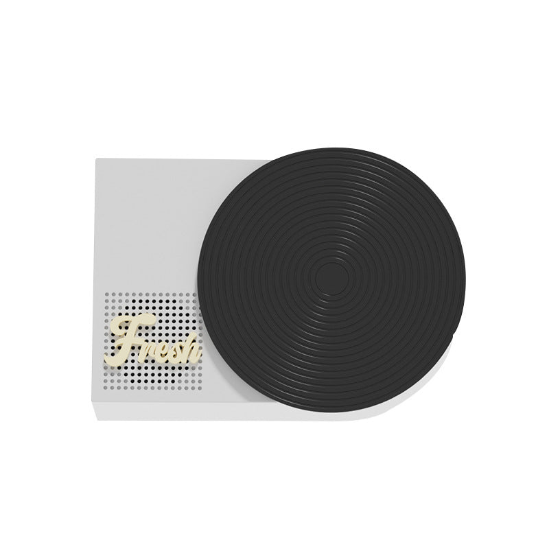 Danoz Smart - Retro Phonograph Bluetooth Speaker - Rotating Disc, Bluetooth 5.3, AUX/TF Card, 8H Playtime(Black and white)