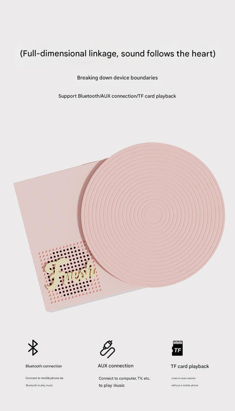 Danoz Smart - Retro Phonograph Bluetooth Speaker - Rotating Disc, Bluetooth 5.3, AUX/TF Card, 8H Playtime(Blue)