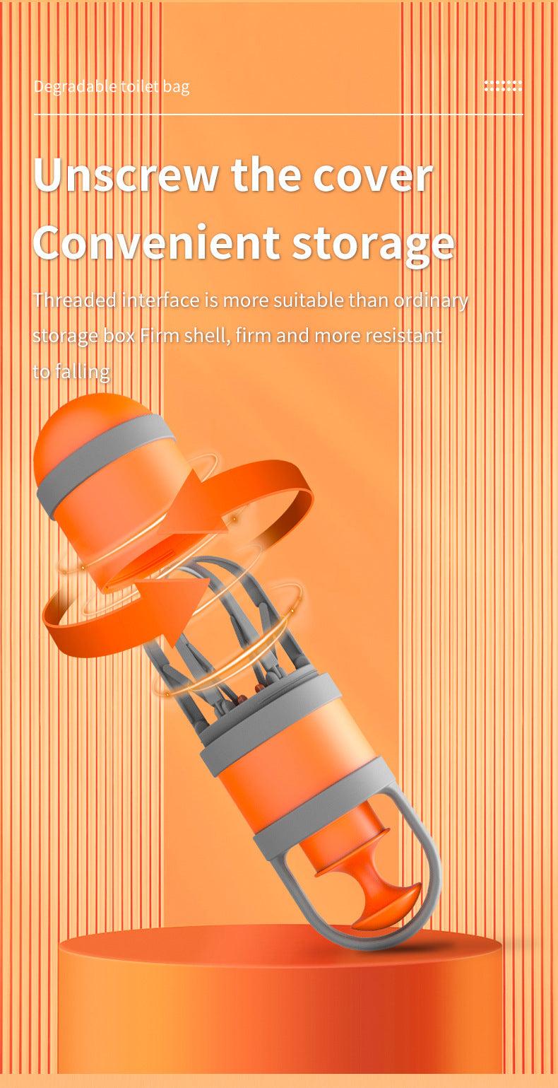 Danoz Pets - Orange and grey Hygienic Portable Dog Pooper Scooper with Integrated Bag Dispenser - Effortless Pet Waste Cleanup