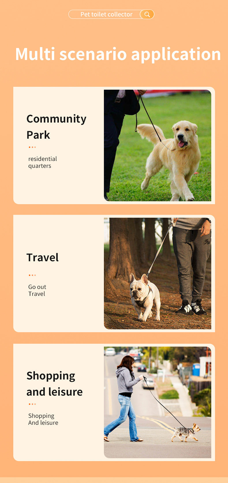 Danoz Pets - Orange and grey Hygienic Portable Dog Pooper Scooper with Integrated Bag Dispenser - Effortless Pet Waste Cleanup