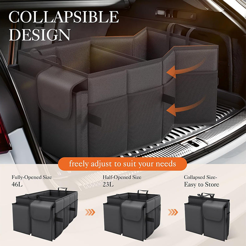Danoz Direct - Black Car Trunk Storage Box - Foldable Organizer