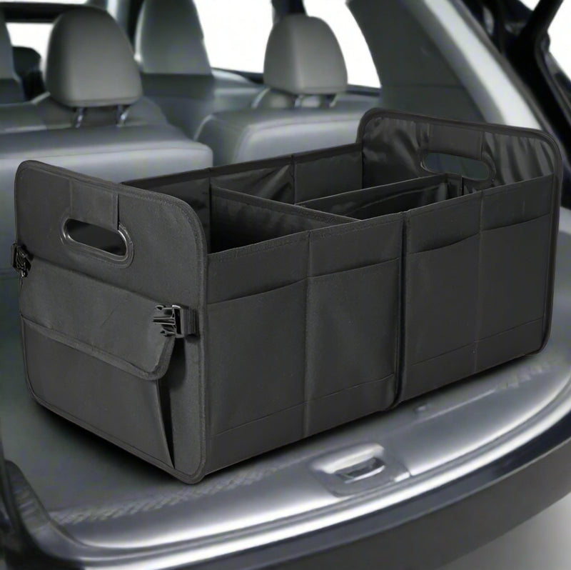 Danoz Direct - Black Car Storage Box - Foldable Waterproof Trunk Organizer