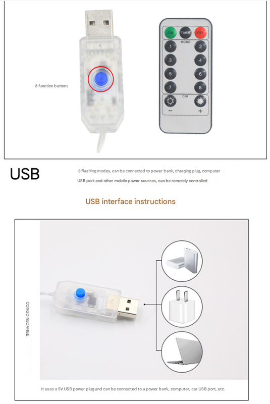 Danoz Xmas - Festive Climbing Santa LED Ladder Light - USB Powered Outdoor Christmas Hanging Decoration with Remote(1.7m)