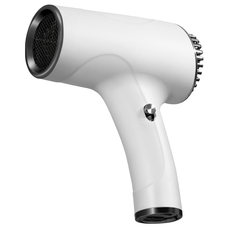 Danoz Beauty - White Ultra-Lightweight Ionic Cordless Hair Dryer, USB Rechargeable Portable Blow Dryer with Cool Air for Travel & Home