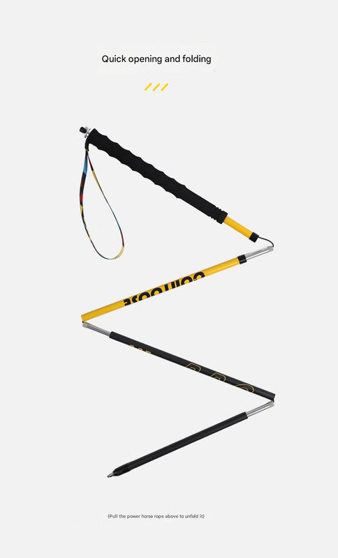 Danoz Ultralight Carbon Fiber Foldable Trail Running & Hiking Pole(yellow  Recommended height range 175-185cm)