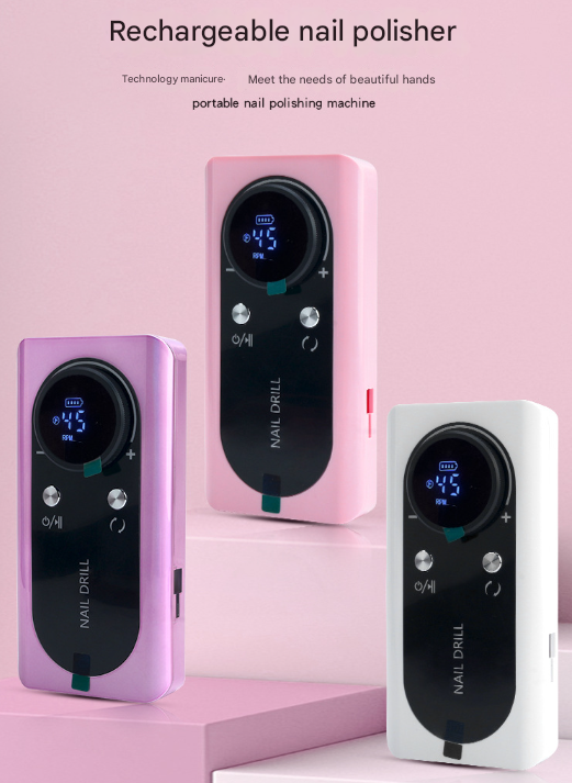 Danoz Beauty - Purple Professional USB Rechargeable Nail Drill Machine - 45000RPM Portable E-File Kit for Acrylic, Gel, Polishing & Manicure