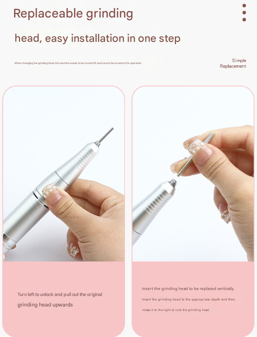 Danoz Beauty - Purple Professional USB Rechargeable Nail Drill Machine - 45000RPM Portable E-File Kit for Acrylic, Gel, Polishing & Manicure