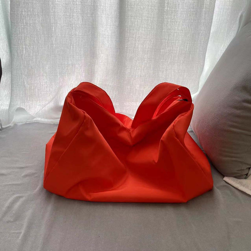 Danoz Fashion - Orange Red Large-Capacity Nylon Sports Fitness Bag(42x27x23cm) - Multi-functional Yoga Training & Travel Duffel, Waterproof Solid Color