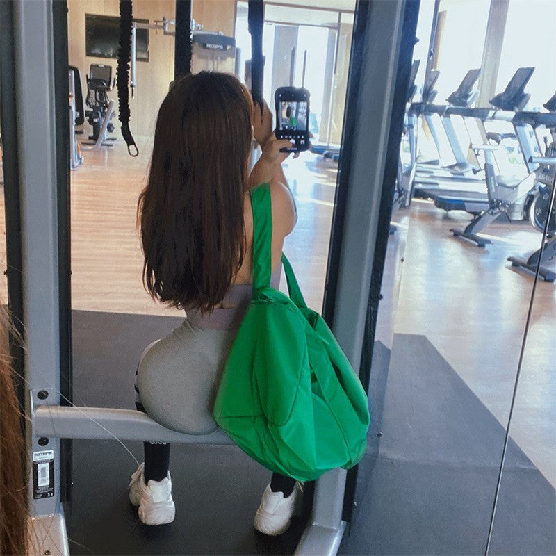 Danoz Fashion - Blue Large-Capacity Nylon Sports Fitness Bag(42x27x23cm) - Multi-functional Yoga Training & Travel Duffel, Waterproof Solid Color