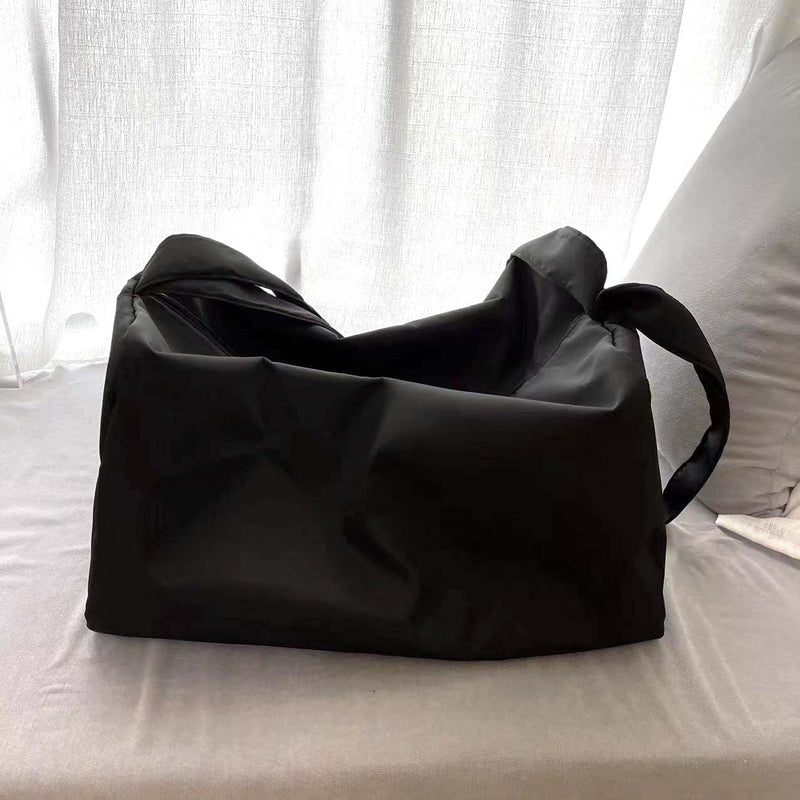 Danoz Fashion - Black Large-Capacity Nylon Sports Fitness Bag(42x27x23cm) - Multi-functional Yoga Training & Travel Duffel, Waterproof Solid Color