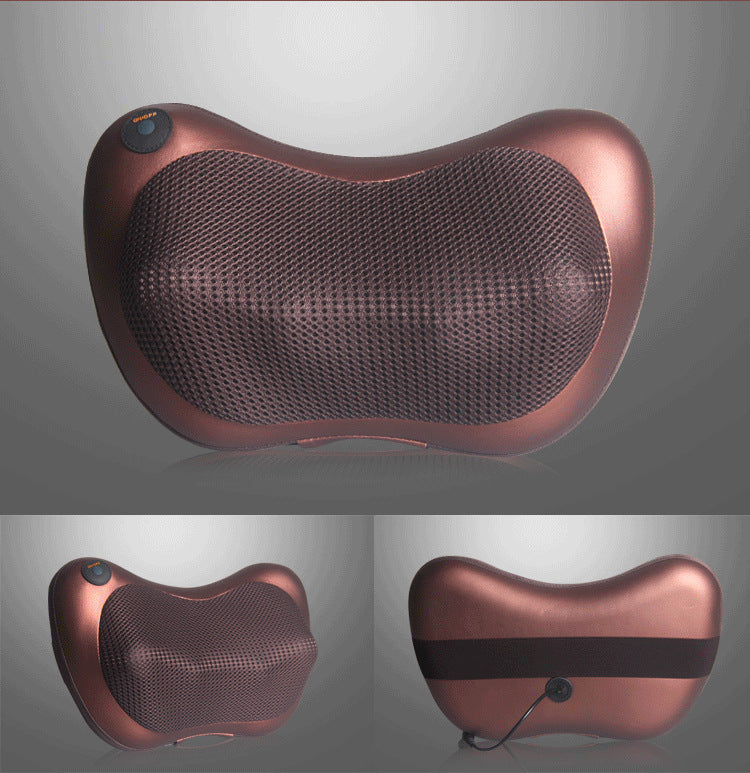 Danoz MassageSmart - Electric Shiatsu Massage Pillow with Heat - Dual Button Deep Kneading Neck & Back Massager - Adjustable Speed & Direction Car Home Cushion - Black