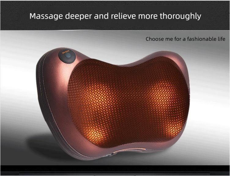 Danoz MassageSmart - Electric Shiatsu Massage Pillow with Heat - Dual Button Deep Kneading Neck & Back Massager - Adjustable Speed & Direction Car Home Cushion - Black