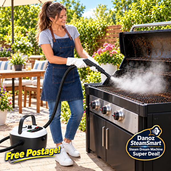 💨 Danoz SteamSmart | Steam Dream Machine | 131°C High-Pressure Steam Cleaner | 3 Bar | 1000ml Tank | 7-Piece Pro Kit | Chemical-Free | White ✨ | Free Shipping!