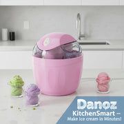 Pink ice cream maker on a white background