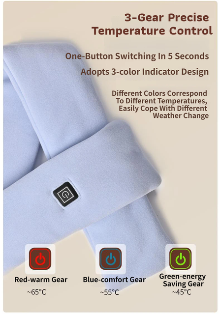 🔥 Danoz WinterSmart | Graphene Heated Scarf | 5-Sec Rapid Heat | 3 Temp Levels | USB Powered | Washable | Cervical Support & Pain Relief | Pink ✨