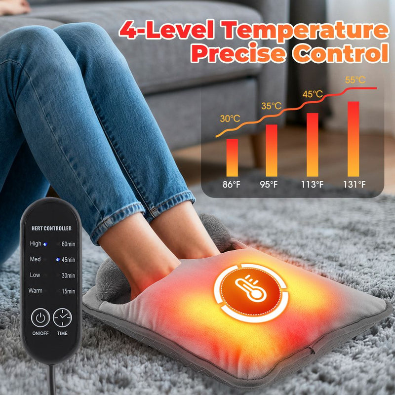 🔥 Danoz WinterSmart | USB Electric Heated Seat Pad | 4 Temp Levels up to 55°C | 4 Auto-Shutoff Timers | Soft Arctic Fleece | Washable | Grey
