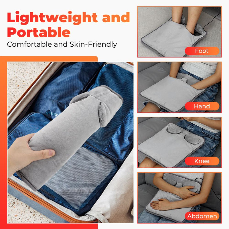 🔥 Danoz WinterSmart | USB Electric Heated Seat Pad | 4 Temp Levels up to 55°C | 4 Auto-Shutoff Timers | Soft Arctic Fleece | Washable | Grey
