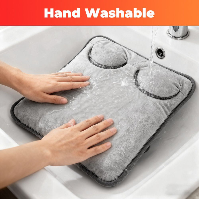 🔥 Danoz WinterSmart | USB Electric Heated Seat Pad | 4 Temp Levels up to 55°C | 4 Auto-Shutoff Timers | Soft Arctic Fleece | Washable | Grey