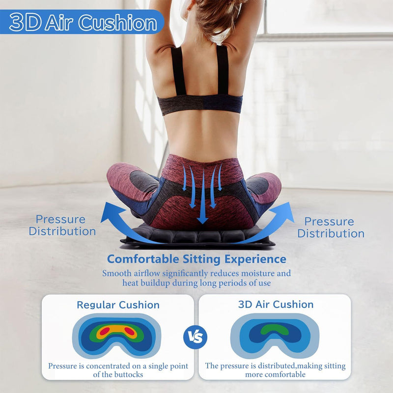 🧘 Danoz LumbarSmart | 3D Air Cell Seat Cushion | 36 Airbags | 30%+ Pressure Relief | Built-In Pump | Non-Slip | Office, Car & Travel