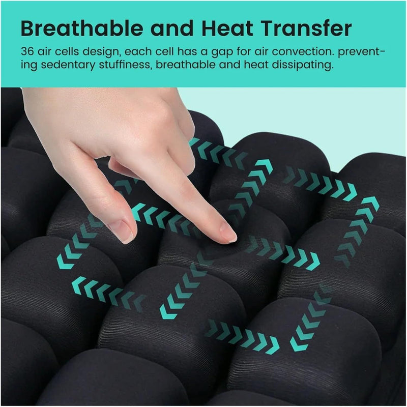 🧘 Danoz LumbarSmart | 3D Air Cell Seat Cushion | 36 Airbags | 30%+ Pressure Relief | Built-In Pump | Non-Slip | Office, Car & Travel