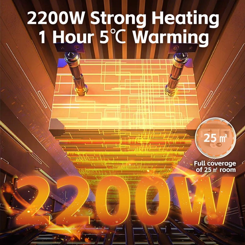 Danoz HeatingSmart - 2200W Graphene Floor Electric Heater – Fast Heating, Energy-Efficient, Portable Indoor Heater