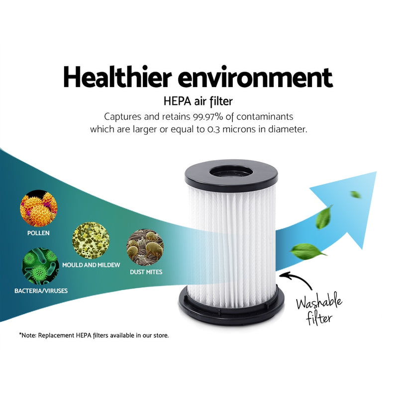 Get ready to take on any mess with the Danoz Direct - Devanti Handheld Vacuum Cleaner! With a powerful 150W motor and cordless design