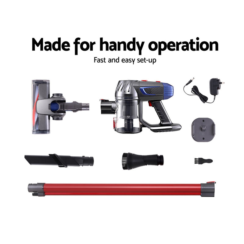 Danoz Direct - Devanti Handheld Vacuum  a game-changer in cleaning. Powerful 150W motor, effortlessly sucks up dirt and debris